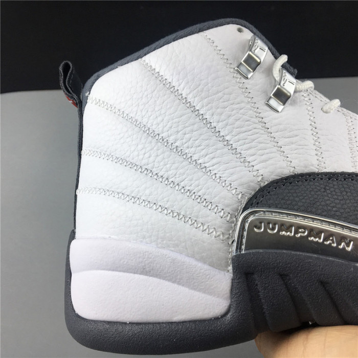 Air Jordan 12 White Dark Grey Gym Red 130690-160
