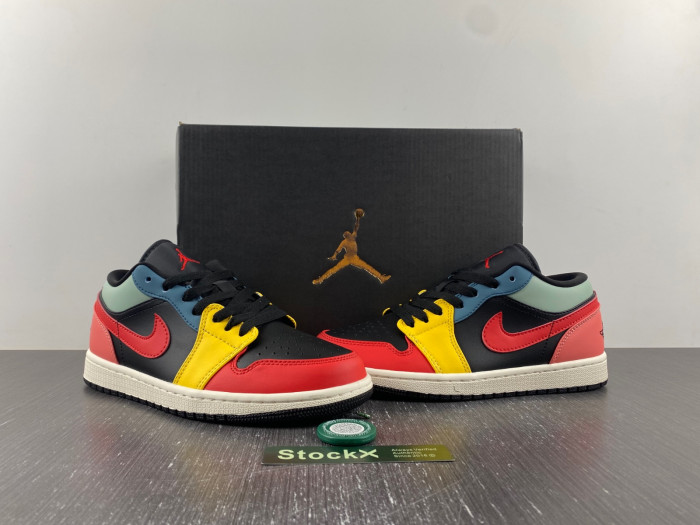air jordan 1 low se black multi-color (w) - dn3739-060