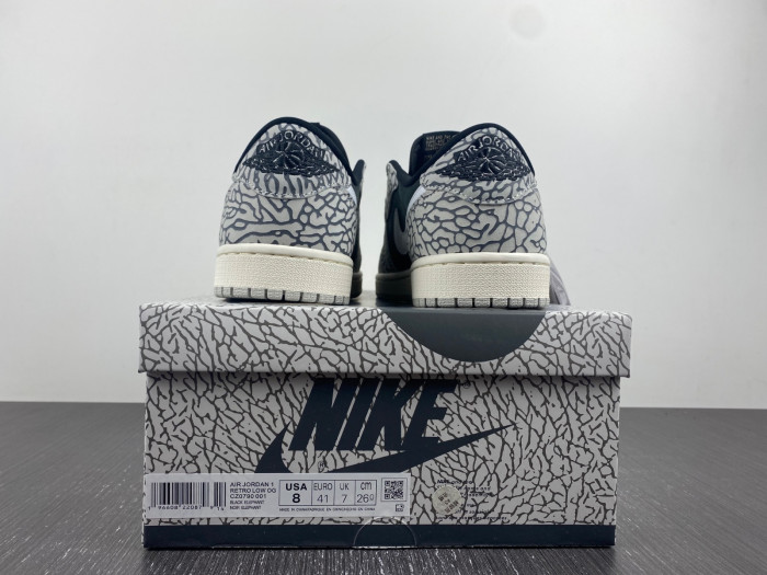 jordan 1 retro low og black cement - cz0790-001