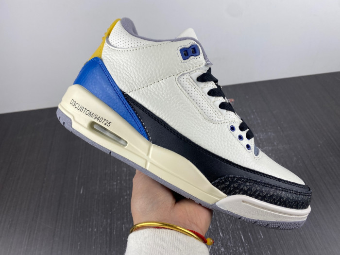 air jordan 3 retro unc white black blue yellow 398614-145