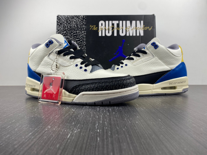 air jordan 3 retro unc white black blue yellow 398614-145