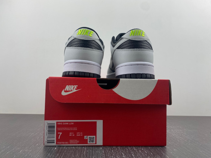 nike dunk low grey panda volt - fd9756-001