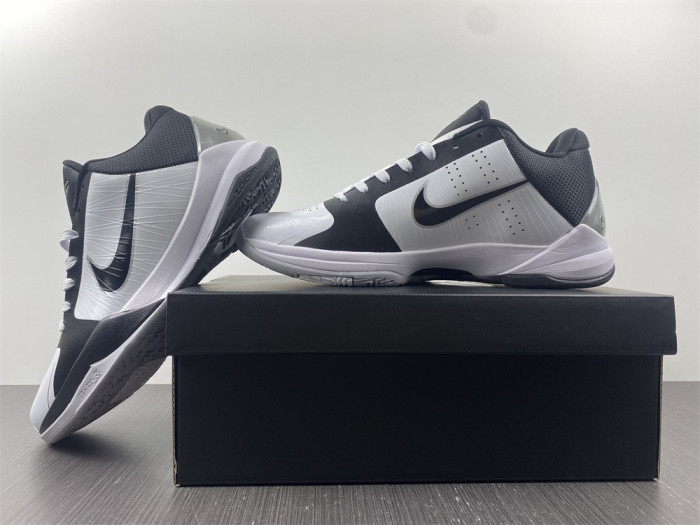 nike zoom kobe 5 v tb white black light grey 407710-100