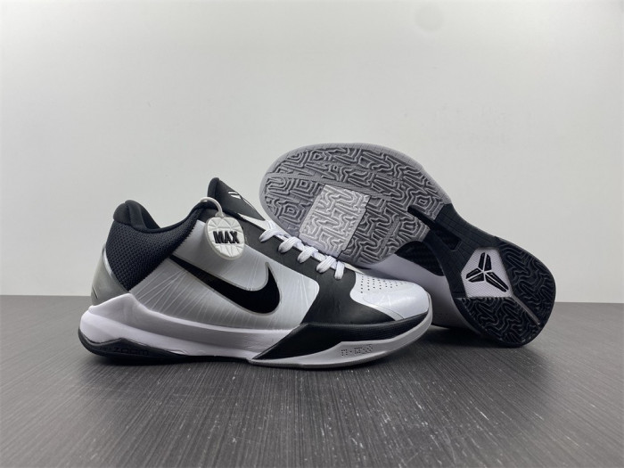 nike zoom kobe 5 v tb white black light grey 407710-100