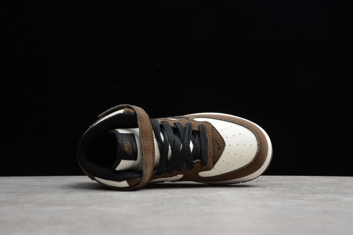 kids nike air force 1 mid 07 x travis scott beige brown 314197-168