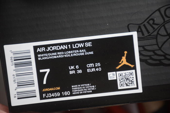 air jordan 1 low "white/dune red" fj3459-160