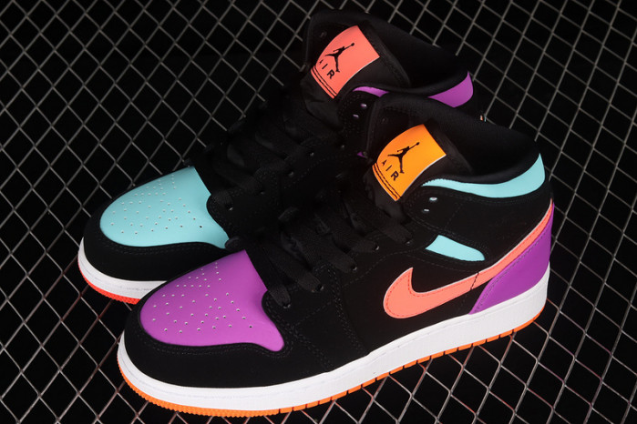 air jordan 1 mid multi-color (gs) 554725-083