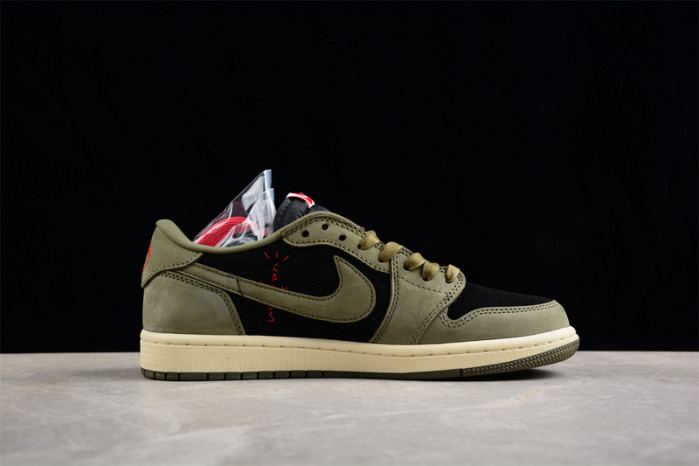 travis scott x air jordan 1 low og black olive dm7866-002