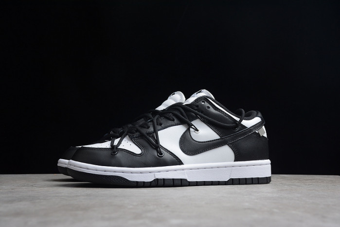 nike dunk low lthr black white ct0856-103
