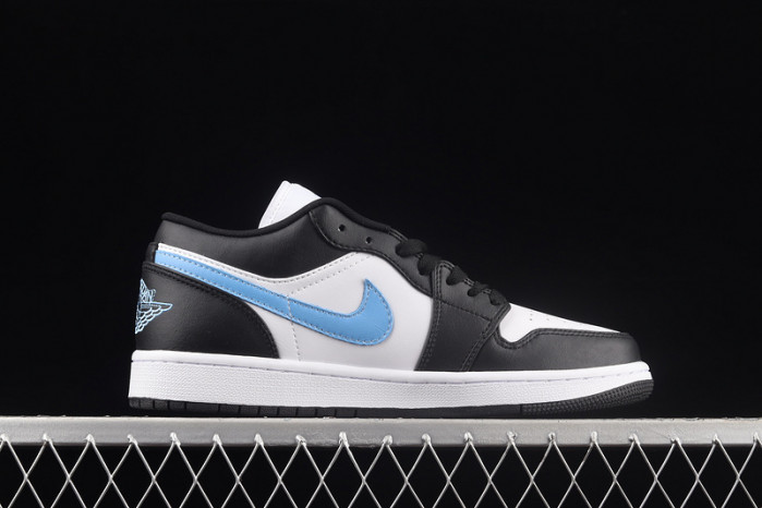 air jordan 1 low black university blue white (w) - dc0774-041