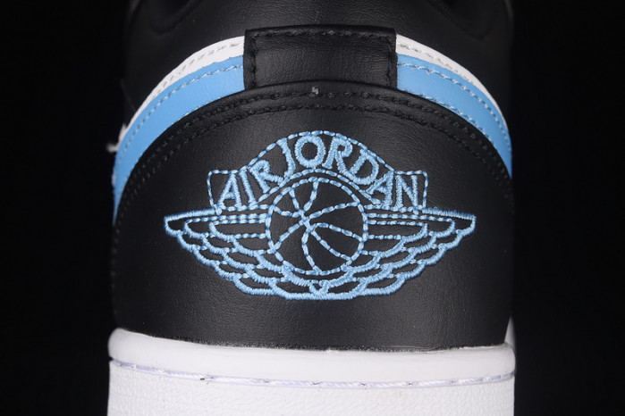 air jordan 1 low black university blue white (w) - dc0774-041