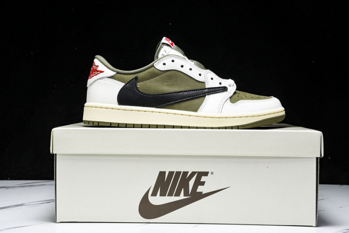 travis scott x air jordan 1 low og “medium olive” dm7866-200
