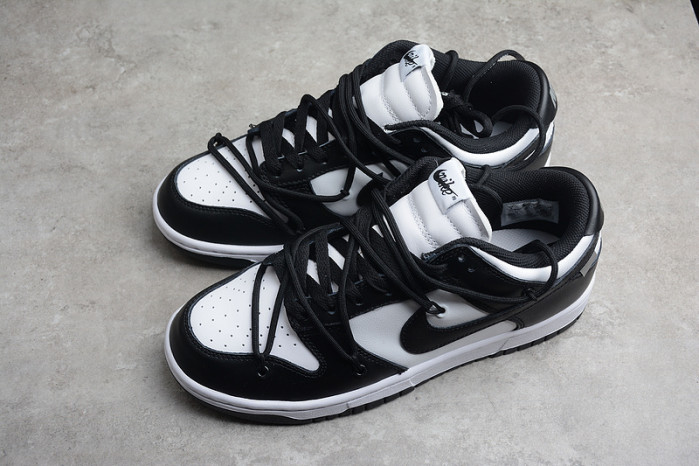 nike dunk low lthr black white ct0856-103