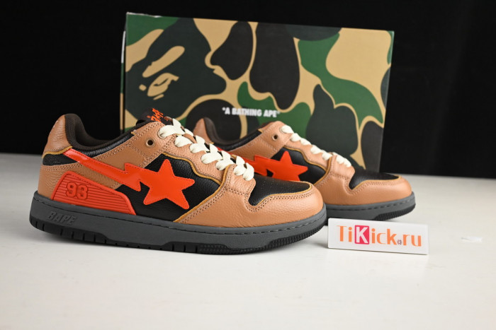 bape sta sk8 to nigo light brown/black/red 1g70191034011