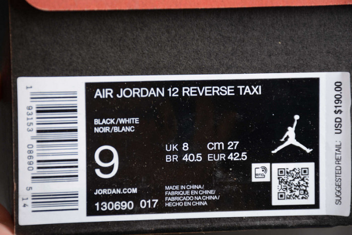 jordan 12 retro reverse taxi 130690-017
